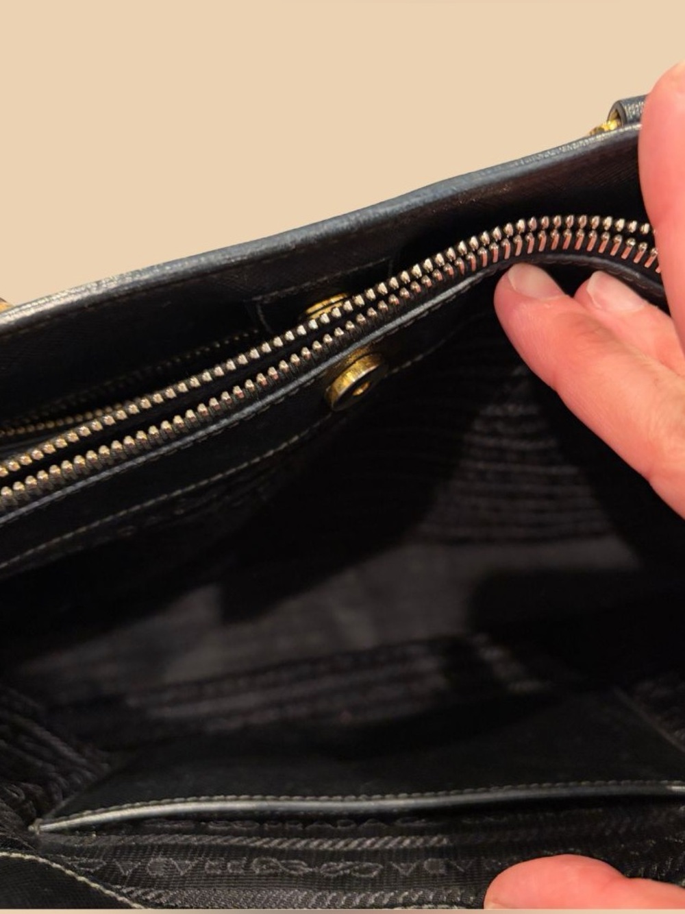 Prada Galleria Black Saffiano Leather Tote Shoulder Bag Gold Hardware - Picture 14 of 16